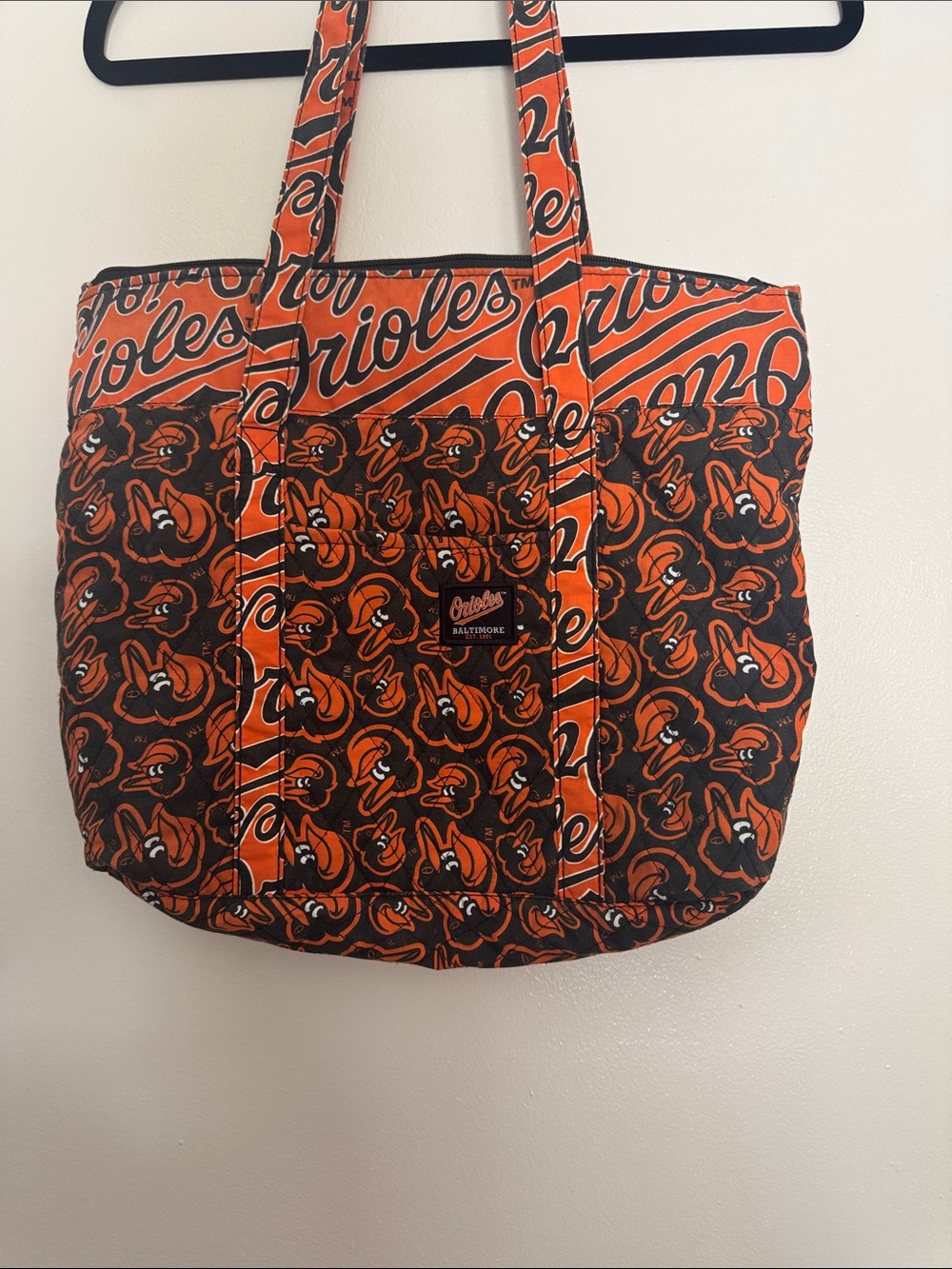 Baltimore Orioles Orange and Black Quilted Tote by Forever Collectibles MLB